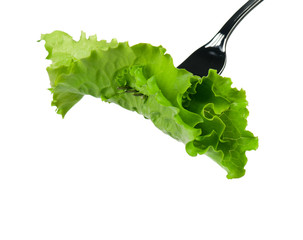 Lettuce on a fork