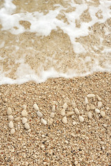 HVAR word made of pebbles, authentic picture of Hvar’s beach