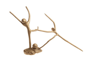 Wooden sculpture isolated