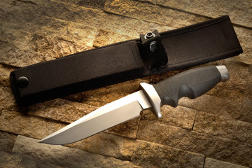 Elegant hunting knife with a sheath