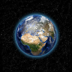 Fototapeta na wymiar Planeta Ziemia w przestrzeni