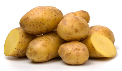 New potatoes isolated on white background