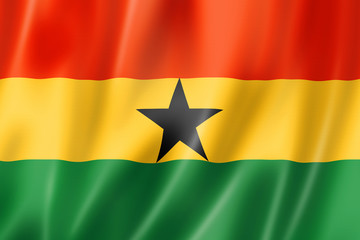 Ghanaian Flag flag - obrazy, fototapety, plakaty