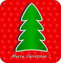 Modern Christmas Tree on red background