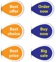 Set of colorful sticky labels for shopping