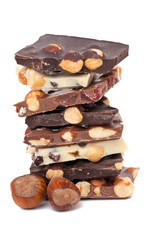 stack of nut chocolate