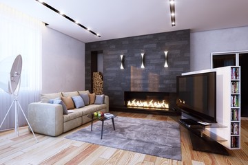 design of interior in minimalist style