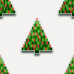 Seamless pattern with paper Christmas trees