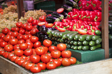 fresh vegetables in a french market