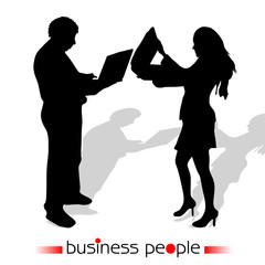 business people vector illustration silhouette