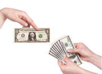 poor and rich concept with money