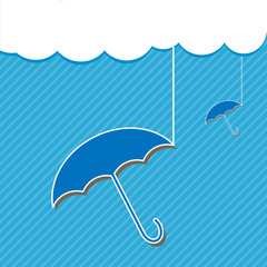 Blue umbrella and Cloud
