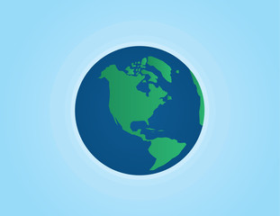 World glowing with blue background