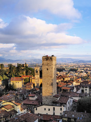 Bergamo, view from city hall tower, Lombardy, Italy
