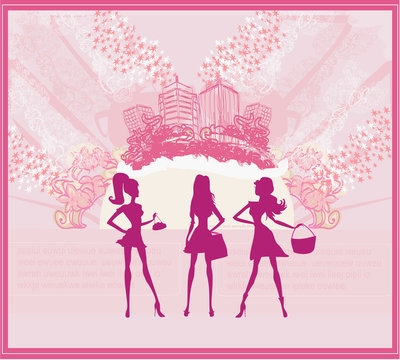 fashion girls Shopping background