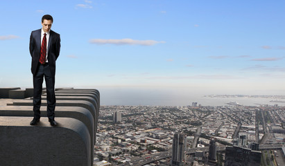 Businessman and cityscape