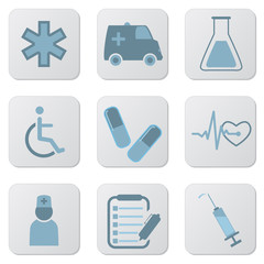 Medical blue icons