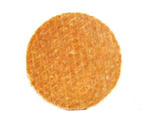 dutch waffles with caramel isolated