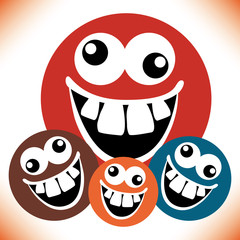 Crazy face circles design.