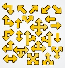 yellow arrow sign vector