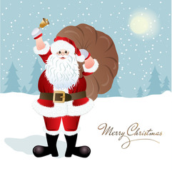 Santa Claus, greeting card design in vector format