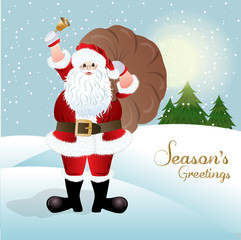 Santa Claus, greeting card design in vector format