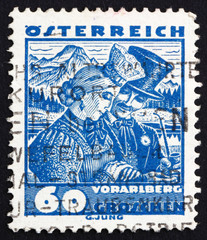 Postage stamp Austria 1929 Bridal Couple from Vorarlberg
