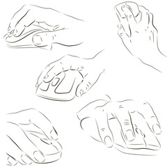 Hands with a computer mouse