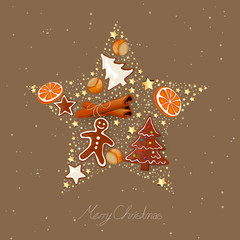 Vector Illustration of an Abstract Christmas Star