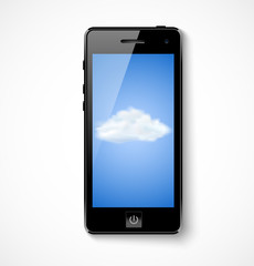 Mobile phone with cloud icon