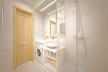 modern interior of bathroom