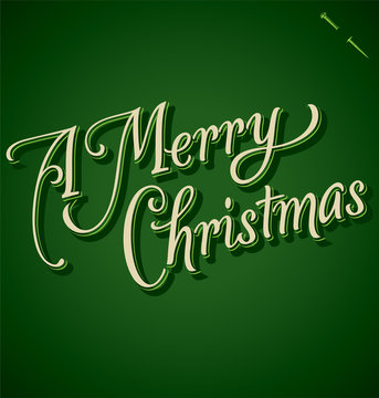 MERRY CHRISTMAS hand lettering (vector)