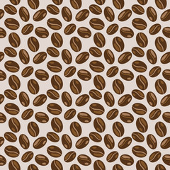 Seamless vector background with coffee beans