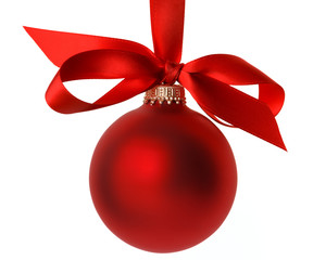 red Christmas ball - obrazy, fototapety, plakaty