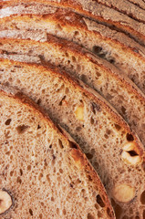Closeup of sliced bread