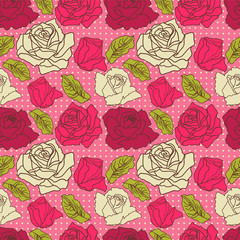 Beautiful pink floral season seamless