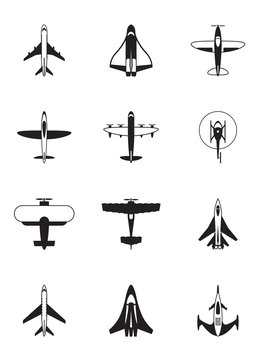 Different aircrafts - vector illustration