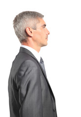 profile of a middle aged business man