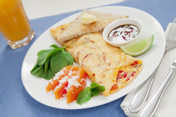 Spicy asian omelette