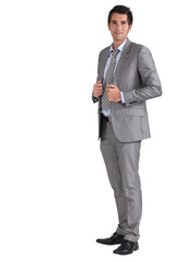 Businessman holding jacket