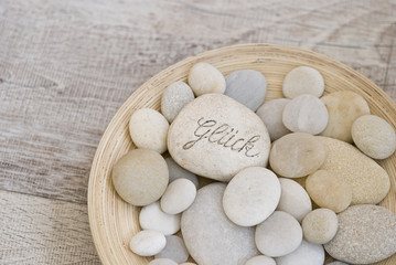 Stein mit Text