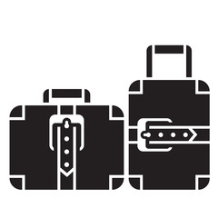 Suitcases. black and white icon sign.