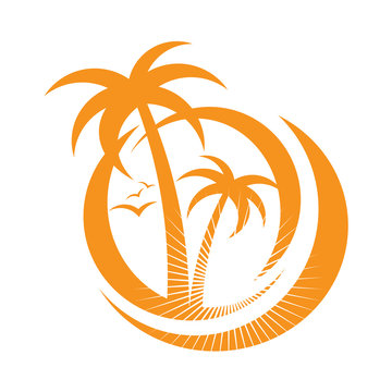 palm tree emblems. icon sign. design element