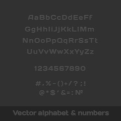 Fototapeta na wymiar Set of letters, numbers and symbols