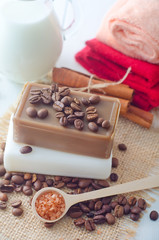 coffee soap, soap for spa, coffee and milk