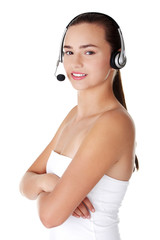 Attractive customer support representative
