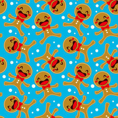 Fototapeta na wymiar Gingerbread Seamless Pattern