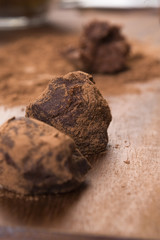 Homemade chocolate truffles