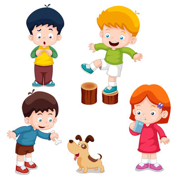 illustration of characters kids cartoon Vector