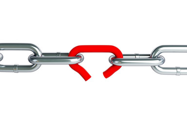 Broken chain link chain